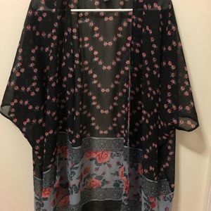 Sheer Floral Shawl